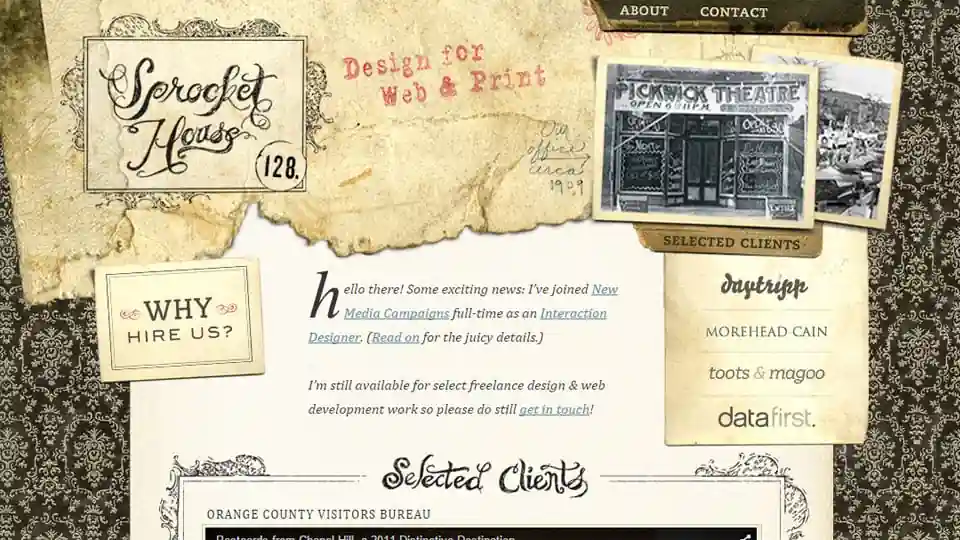 Vintage Retro Styles in Web Design Example 4