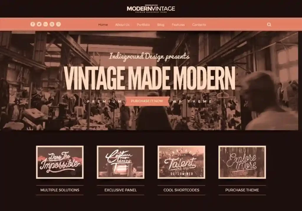 Vintage Retro Styles in Web Design Example 6