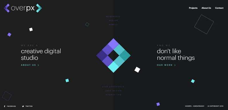 Abstract Shapes in Website Design Example 2