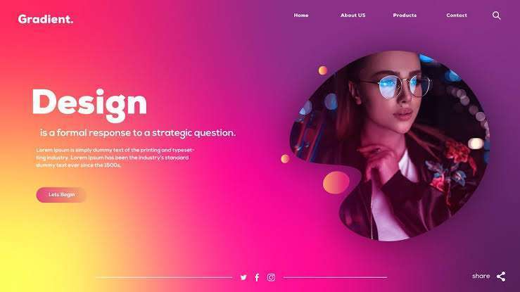 Effective use of gradient in web design 
